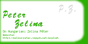 peter zelina business card
